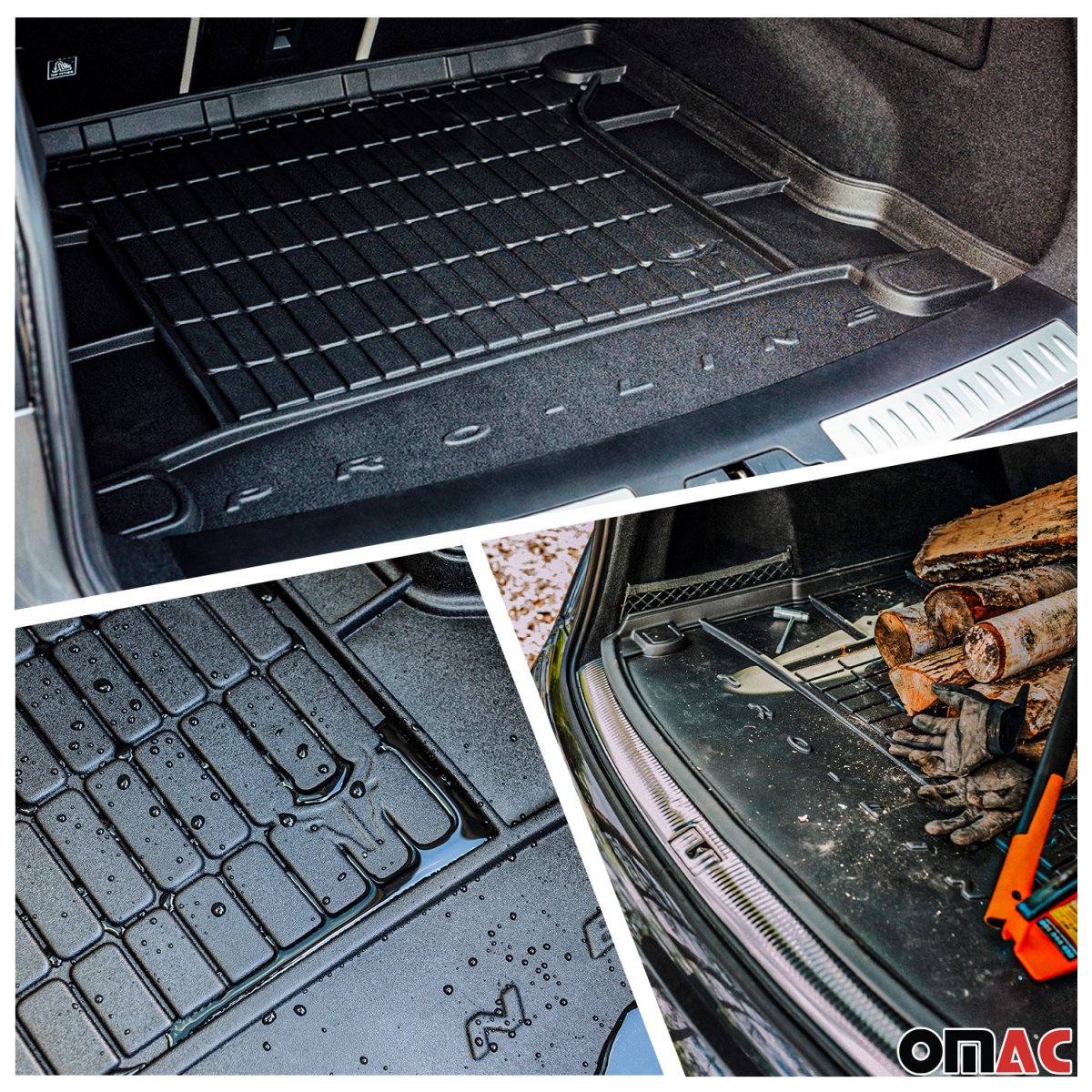 Tesla Model 3 Floor-Trunk Mats - Omac - 3D Premium - Black - 2017-2024